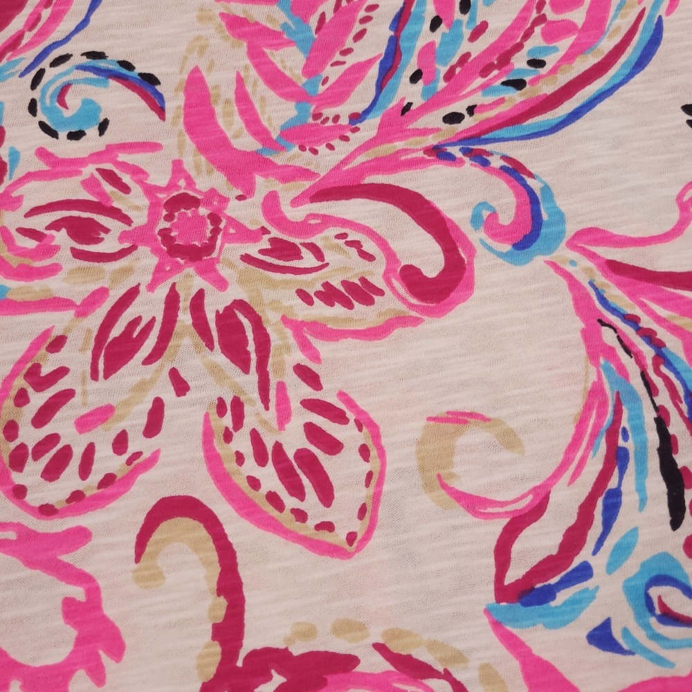 LILLY PULITZER Top Size XL Pink Etta Scoop Neck Coconut Flitting About - Picture 15 of 15